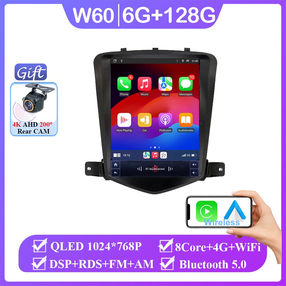 For Chevrolet Cruze 2008-2012 9.7" 2 Din Screen Carplay Android 14 Car Radio Multimedia Video Player Navigaion Head Unit Stereo