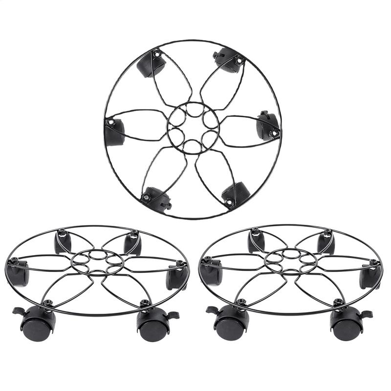 Подставка для растений на колесах Тележка для цветов Передвижник для растений на колесах 3X Сверхпрочный металлический поддон для растений Передвижник для цветочных горшков с 6 роликами Для China Mainland