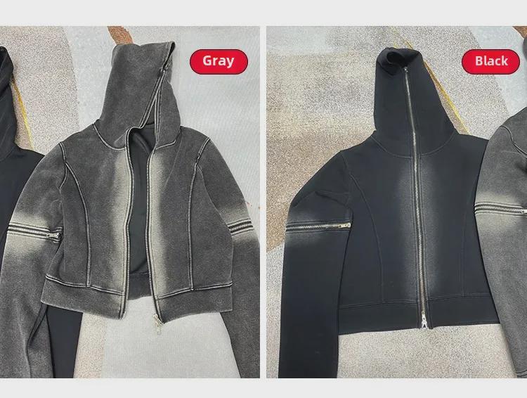 2024 Nová evropská a americká praná mikina s kapucí a zipem pro ženy