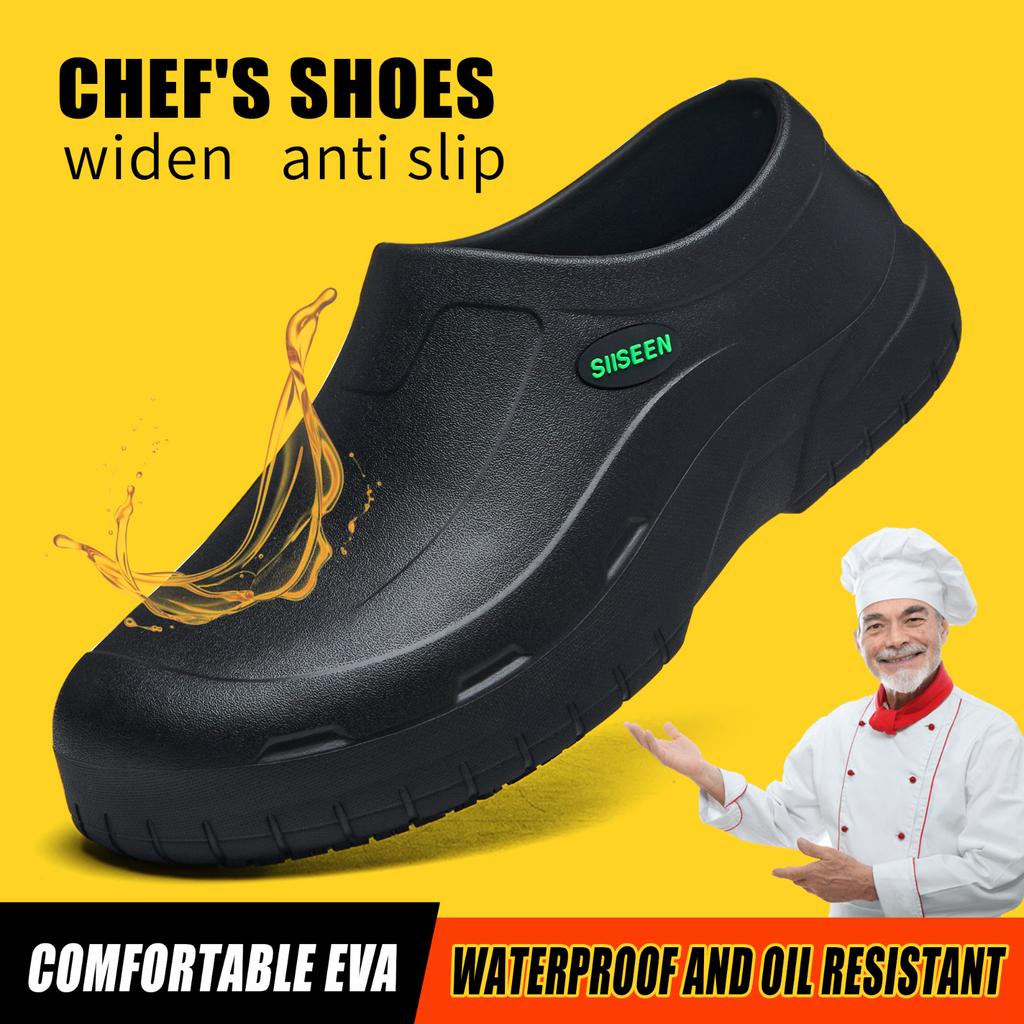 Scarpe da lavoro da uomo Scarpe da cuoco Impermeabili da cucina Stivali da lavoro da cucina Stivali da pioggia antiscivolo alla caviglia Calzature di sicurezza per ristorante dell'hotel da uomo