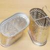 Rustfrit Stål Redskabsholder Til Køkkenbord, 2 Rum Bestik Organizer Med Kroge, Opvaskemaskine Sikker Bestik Tørring