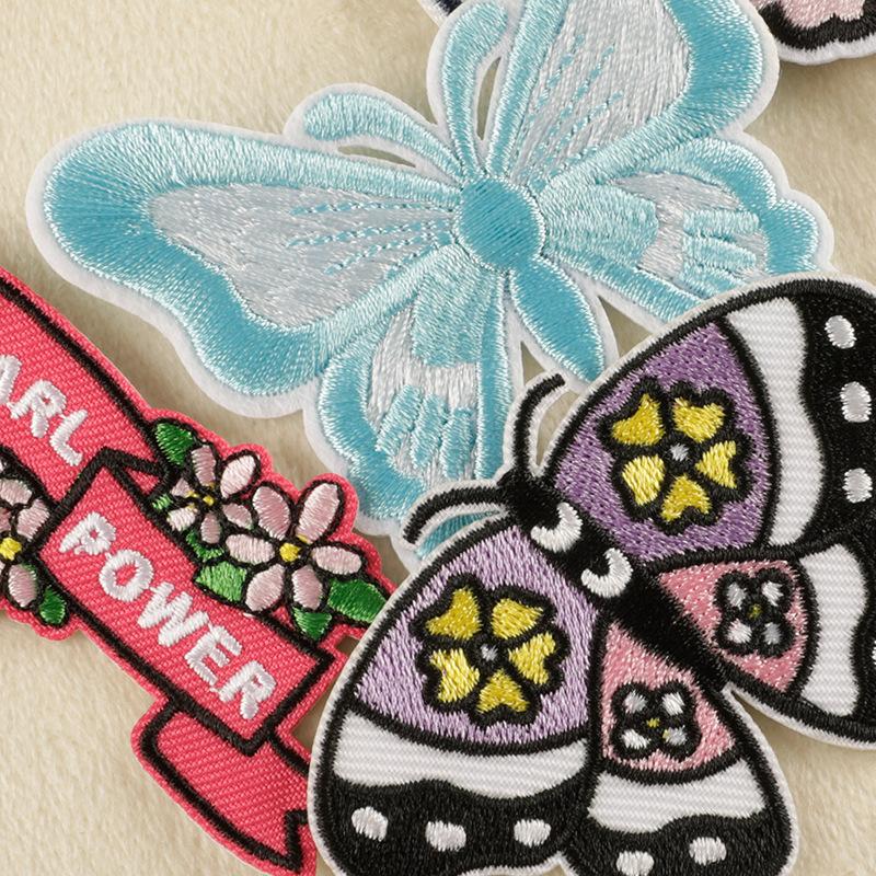Embroidery Shoes and Hats Accessories Cartoon Butterfly Embroidery Stickers Clothing Accessories Badges Patches Cloth Labels Adhesive Cloth Stickers