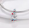 S925 Silver Ocean  Dolphin Whale Pendant Beaded Bracelet Necklace DIY Jewelry Set