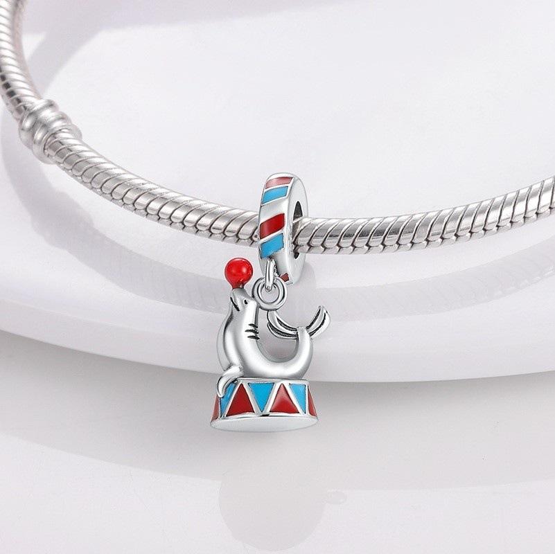 S925 Silver Ocean  Dolphin Whale Pendant Beaded Bracelet Necklace DIY Jewelry Set