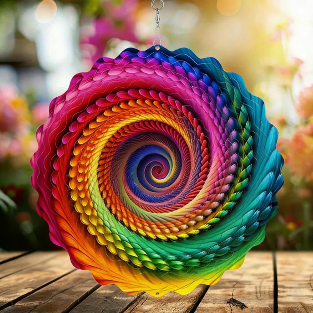 10 Stile 3D Dynamischer Rotierender Windspiel Metall 10cm Regenbogen Tunnel-Stil Windrad Bunter Libellen