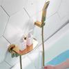 Tuqiu Grau Bad- und Duscharmatur-Set Wandmontiert Messing Gold Wasserfall Badewannen- und Duschmischer Schwarz Badezimmerarmaturen Messing