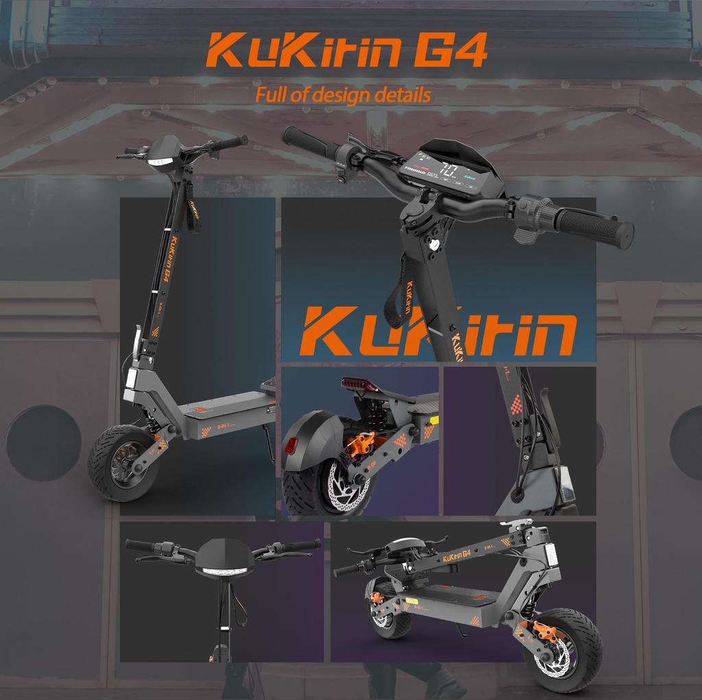 Foldable Electric Scooter Kukirin G4, 2000W Motor, 60V 20Ah Battery, Top Speed 70km/h, Cruising Range 75KM, 11-inch Tires+4 Gifts