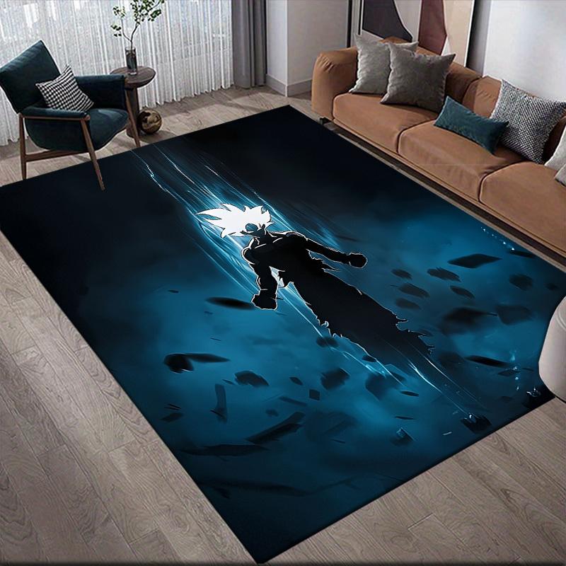 Dragon Ball Art Anti-Slip Floor Mat, Rectangular Carpet for Bedroom, Living Room & Sofa Zone, Stylish Home Decor 60x90cm