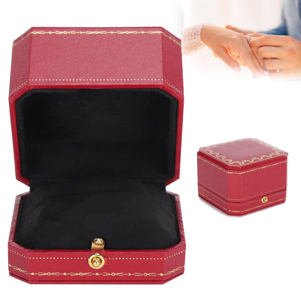 2PCS Ring Box Jewelry Storage Display Ring Gift Case for Proposal Engagement WeddingRed