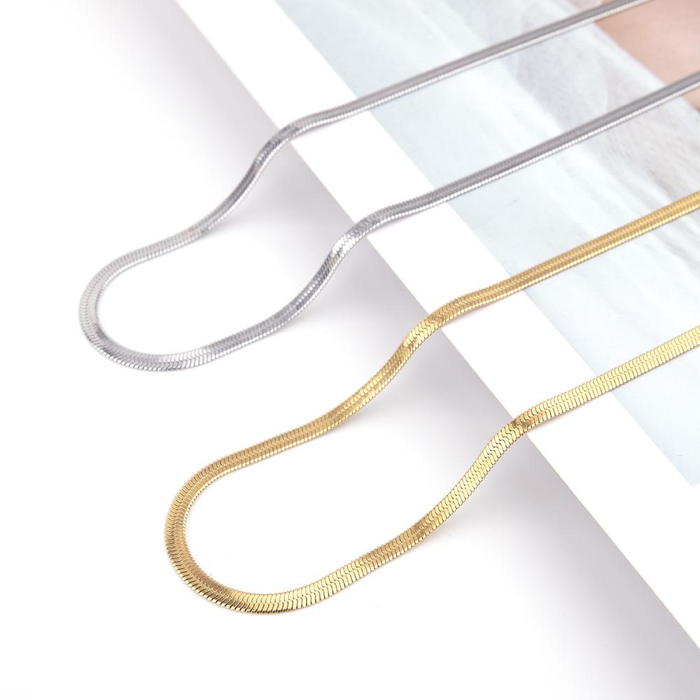 Collier Chaîne Serpent en Acier Inoxydable Pour Fabrication Accessoire Chaîne Couteau Couleur Or Argent