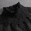 Fashion Front Tie White Fake Collar for Women Stand Detachable Collar Fake Girls Vintage Lace Ladies False Blouse Collar