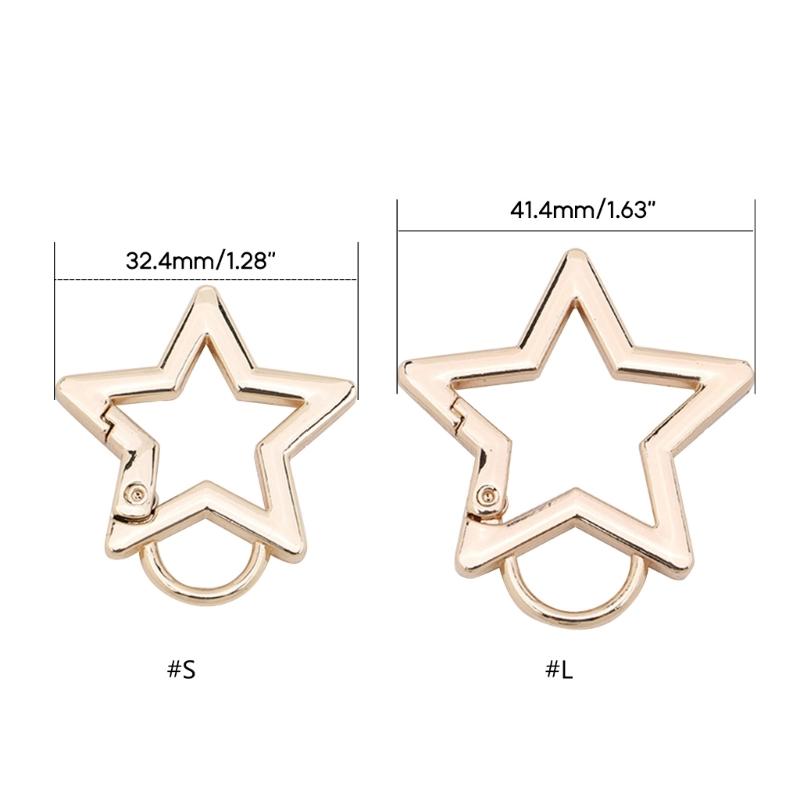 Breloc cu Clip în Formă de Stea Mini Carabină Mică, Oțel Inoxidabil Durabil Eliberare Rapidă Autoblocare în Formă de D cu Arc