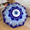 1pc Blue Evil Eye Mandala Themed High-quality Umbrella,Automatic Opening and Closing Umbrella,Multi-functional Umbrella G0811208