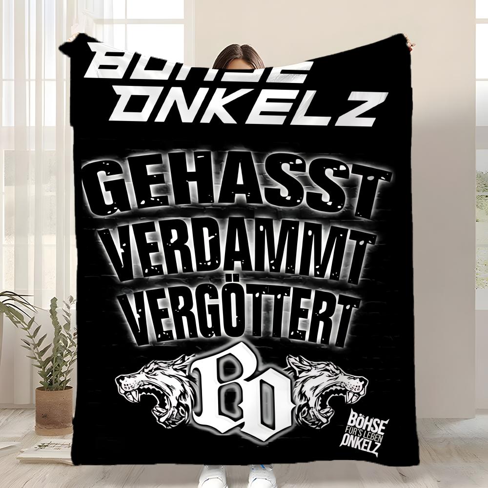 

Band Bohse Onkelz Throw Kid-Friendly Flannel Throw Blanket Soft Warm Anti-Static Washable All Season 75cmx90cm
