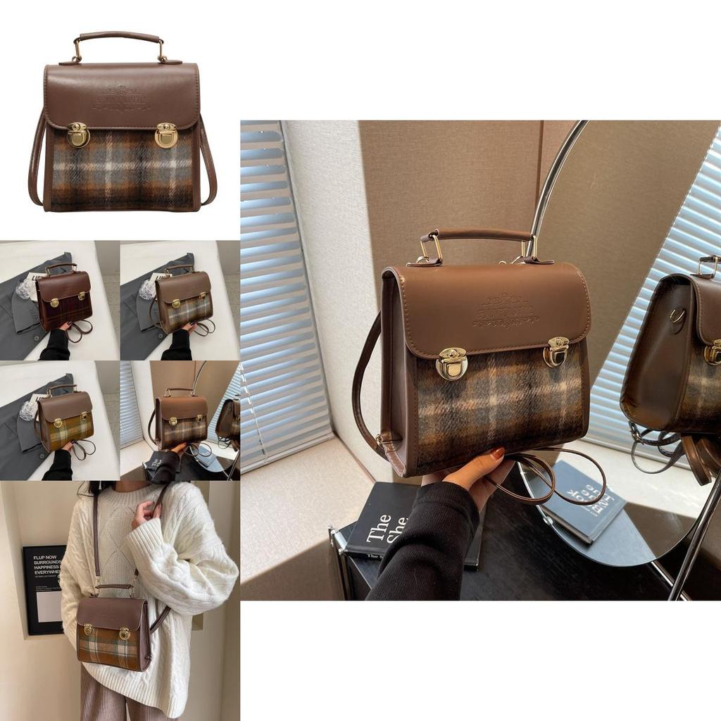 Chic Casual Pu Leather Backpack In Gray Plaid Perfect For Trendy Everyday Outfits