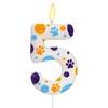 Birthday Candles Blue Dog Paw Themed Print Birthday Party Supplies Paw Cake Topper Decorations Birthday