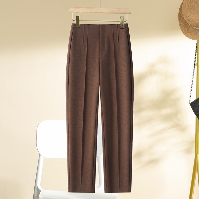 

Women s Slimming Straight Leg Harem Pants - Spring/Autumn 2024 Ankle-Length Commuting Trousers. 28 (105-115 lbs) кофейный