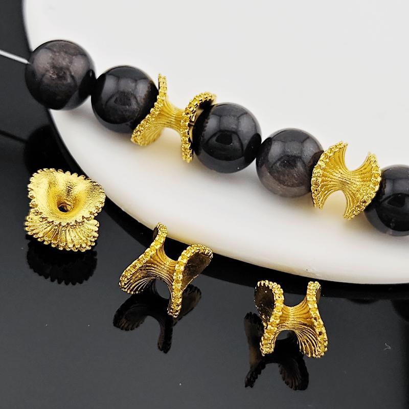 10 Pieces Alloy Wave Spacer Beads Diy Beaded Bracelet Necklace Spacer Beads Accessories Jewelry Making Materials