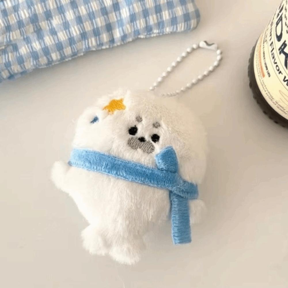 Plush Seal Plush Keychain Fluffy Bag Charm Sea Theme Animal Key Pendant  Girls