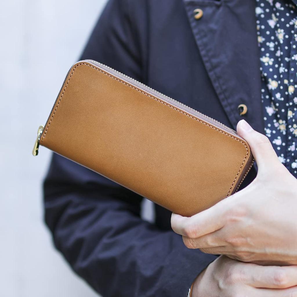 VINCENT CRAFTED Web Made in Japan Tochigi Leather Vono Round Long Passbook Large Genuine Leather Wallet for Men and LIO Exclusive Wallet, Aniline,