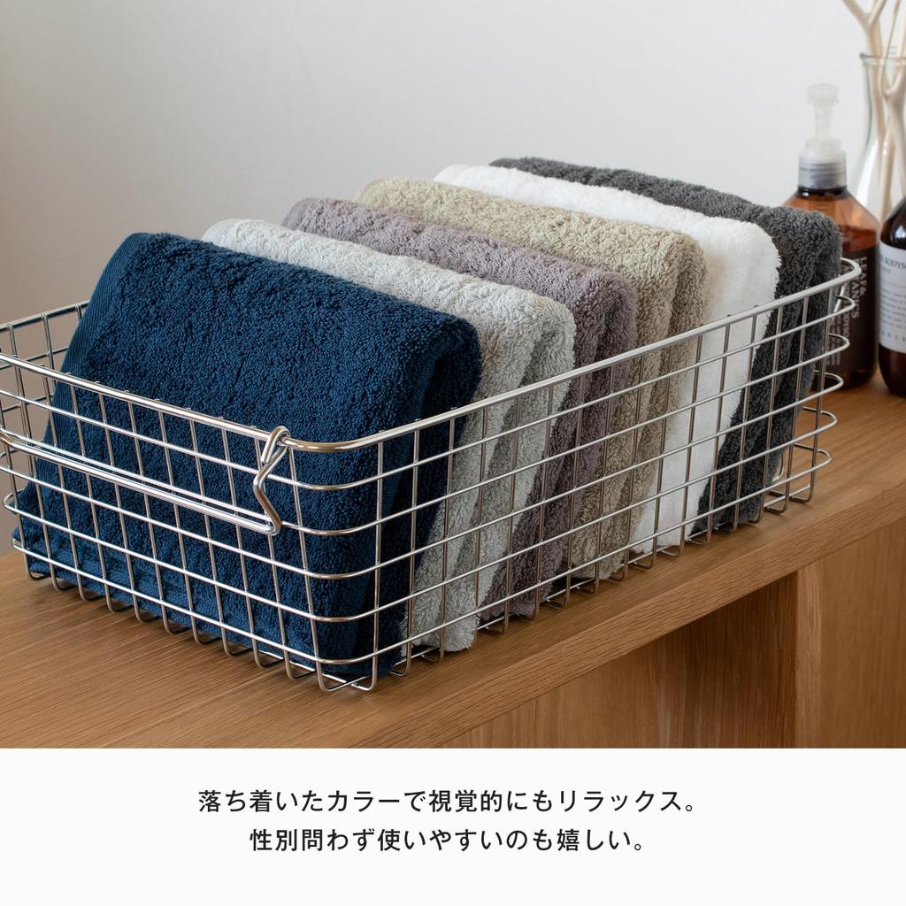 Bloom Imabari Certified FUu Face Made In Cotton Towels, 3-Piece Set, Soft, Fluffy, Thick, Absorbent, Hotel-Grade, Japan, 100% (Navy)