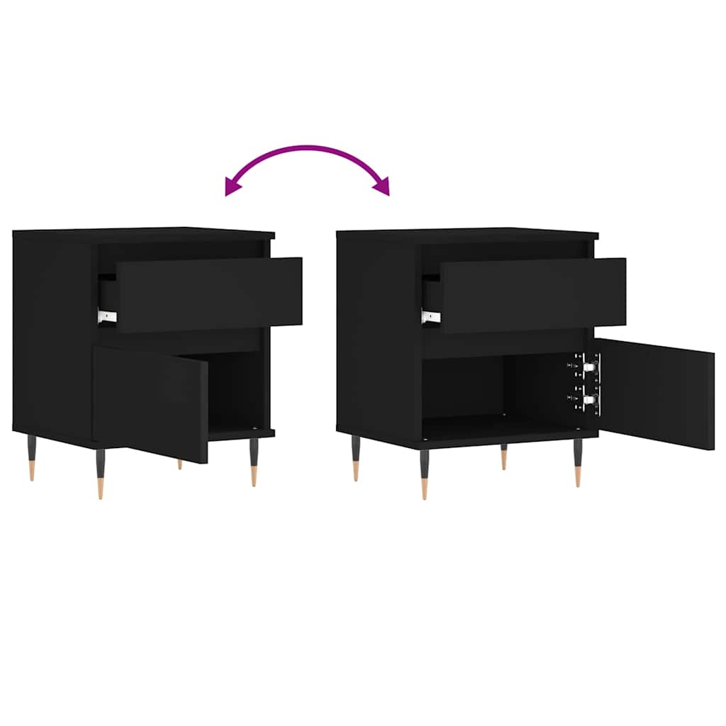 Nightstand Black 40 x 35 x 50 cm Engineered Wood