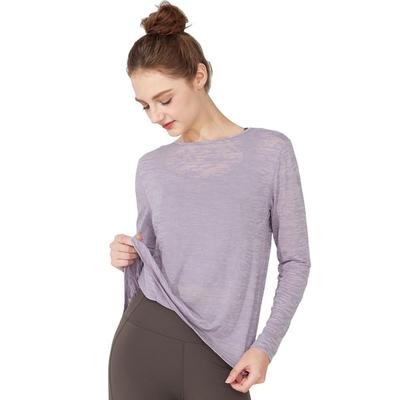Yodilala Yoga Open Long Loose Cooling UV Size M Women's Wear, Back, 2-Way Top, Figure-Flattering, Sleeve, Yoga/Fitness Shirt, Moisture-Wicking,