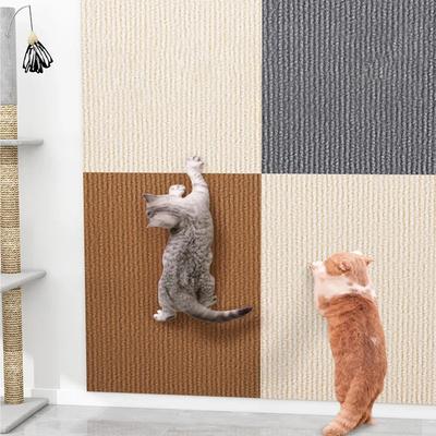 Selbstklebender Teppich für Katzen, Kratzbrett für die Wand, Anti-Katzenkratzbrett für Sofas, DIY-Katzenkratzbrett, Sofaschutz, Pfoten schärfen, trimmbar