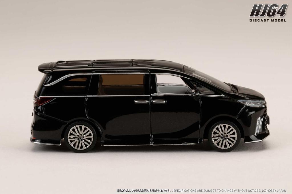 LEXUS LM Custom Version 500h Graphite Black Glass Flake White Interior 1/64 4-Seater (RHD) /