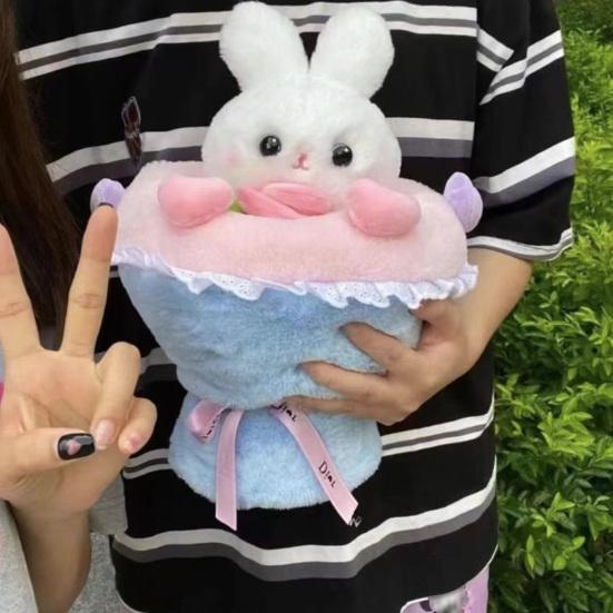 Cartoon Rabbit Plush Toy Lovely Stuffed Bouquet Bunny Doll Plushies Soft Stuffed Animal Romantic Valentine's Day Plush Cartoon Doll Toy Birthday