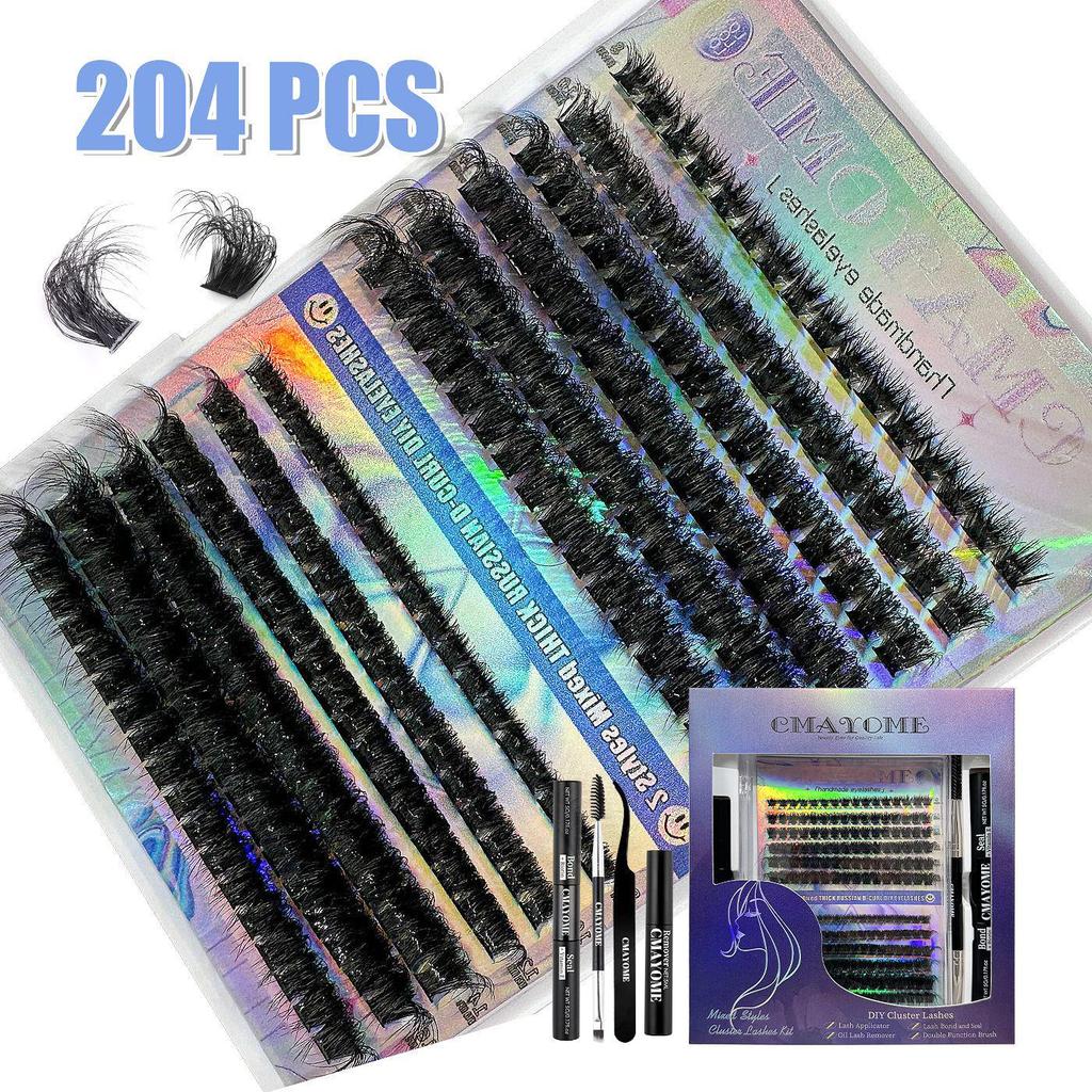 European & American Style Natural Fluffy False Eyelash Set, Single Cluster, Large Capacity Eyelash Extensions