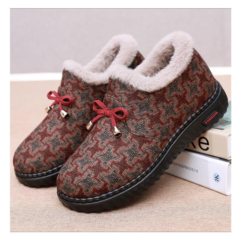 

Женская зимняя мода Непродуваемые и теплые хлопковые ботинки Снежные ботинки 41 красный