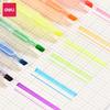 DELI Dual Tip Highlighter 3Pcs/Bag 6 Colors Double Headed Highlight Marker Pen Stationery