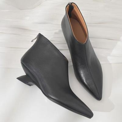 Fashion High Heels Women Ankle Boots Pointed Toe Suede Shoes Elegant Office Leather Shoes Winter 2025 Trend Designer Fad New Botas Mujer