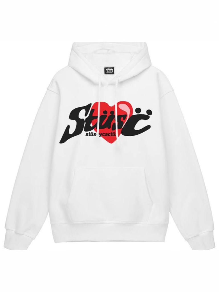 Unisex Heart Mercury Print Heavyweight Hooded Sweatshirt - Trendy STUSS Original