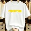 Unisexs Momo Letter Print Summer Tshirt Crew Neck Knitted Polyester Breathable Stretch Regular Fit Top