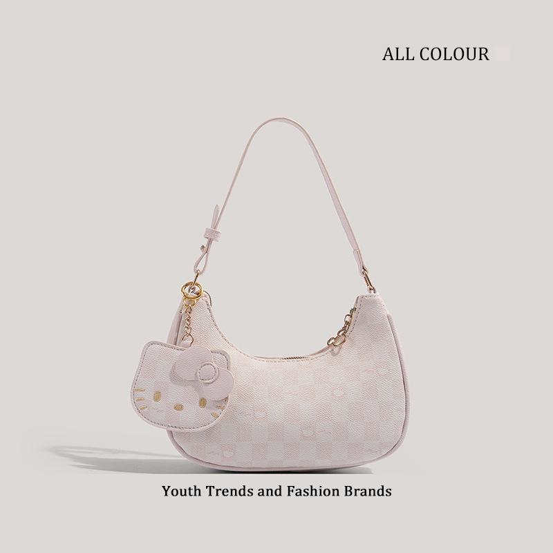 Модная женская сумка-полумесяц на плечо - 2024 Нишевый дизайн, Универсальная и стильная сумочка для прогулок и поездок на работу розовый