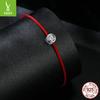 Delicate Moissanite Red Rope Lucky Bracelet, New Year'S 50-Point Mozzarella Diamond S925 Silver Bracelet.