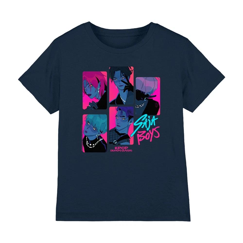 Kpop Demon Hunters Saja Boys Demons Kids T-shirt 5-13 Years, Navy 120