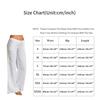 Women's Casual Cotton Linen Elastic Waist Drawstring Long Wide Leg Pants
