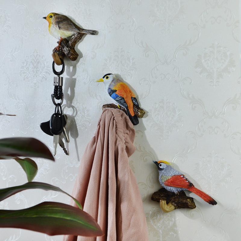 Bird Wall Hook Entryway Decor With Durable Resin Design Great Organizing For