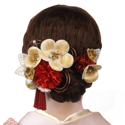 Hair Ornament Set for and Includes Mizuhiki Artificial and 3 Colors and [OTAKUMARKET] 2-Piece Coming-of-Age Ceremonies, Hakama, Graduations, Yukata,