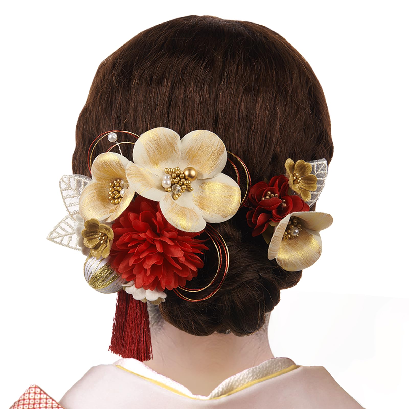 

Hair Ornament Set for and Includes Mizuhiki Artificial and 3 Colors and [OTAKUMARKET] 2-Piece Coming-of-Age Ceremonies, Hakama, Graduations, Yukata,