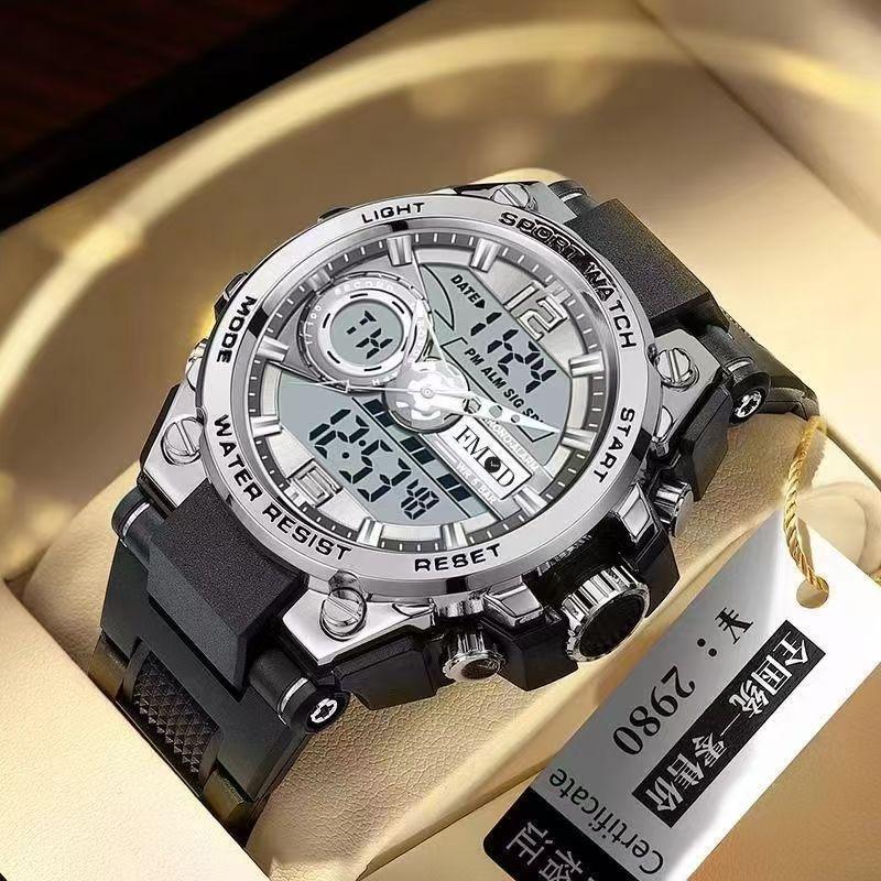 Heart of Steel Watch Men's 2024 Sports Multifunctional Waterproof Double Display Electronic Watch Men's