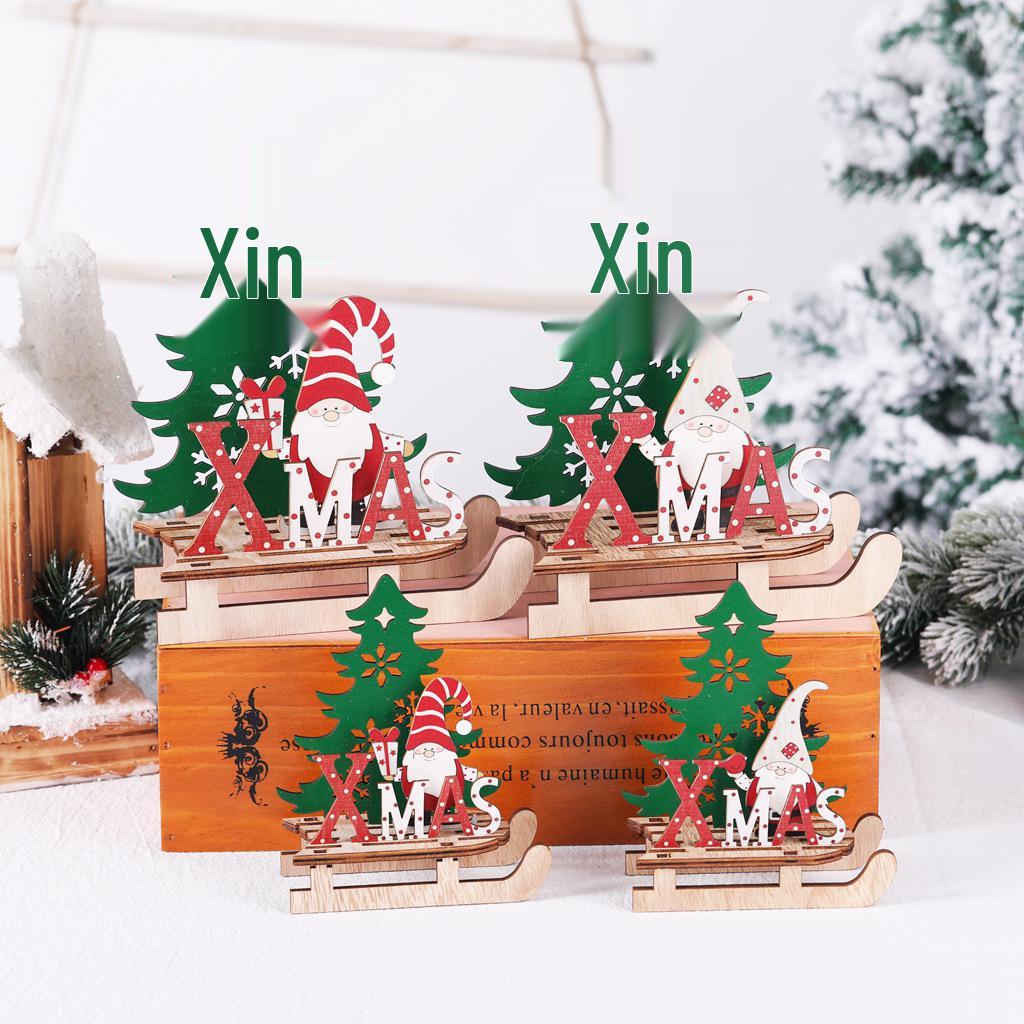 Creative DIY Wooden Santa Sleigh Ornament - Christmas Decoration & Children's Gift