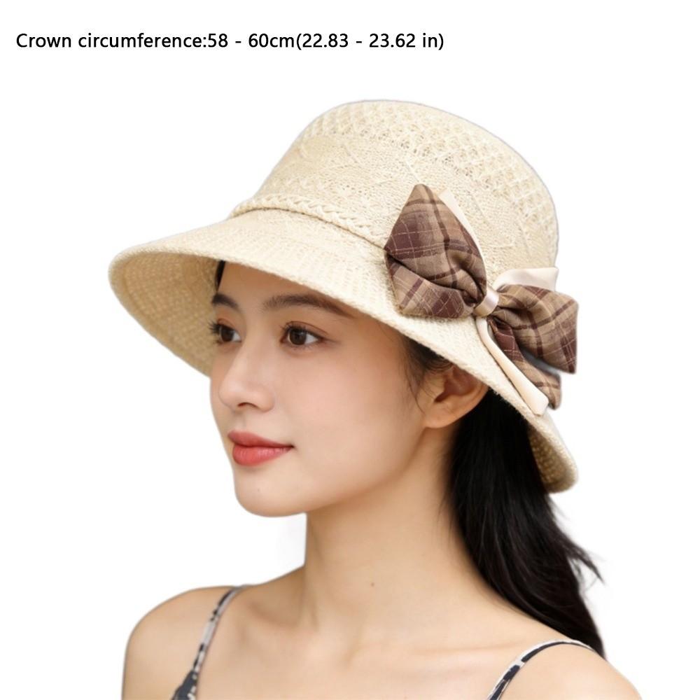 Bowknot Summer Sun Hat Foldable UV Protection Hats New Wide Brim Hat  Travel