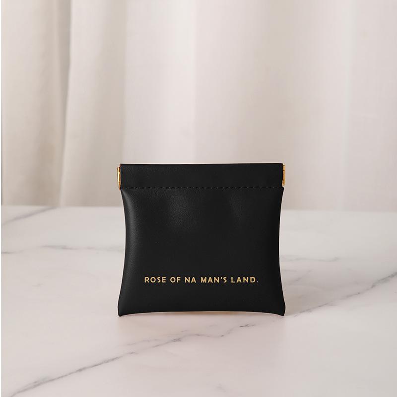 Mini Multifunctional Automatic Sealing PU Leather Storage Bag Travel Compact For Headphones Lipstick Coin Sanitary Napkins