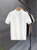 Men's High-End Slim-Fit Short-Sleeve Half-High Collar Knitwear, Mercerized Cotton Wool.