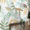 Plant Tea Green Forest Green Leaves Watercolor Rural Sheer Curtains for Kids Living Room Voile Window Curtains Tulle Drapes