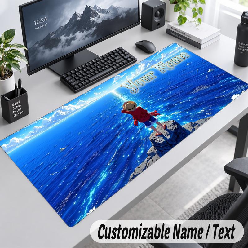 One Piece Personalized Large Mouse Pad Custom Name Text Extended Desk Mat Gaming Mousepad